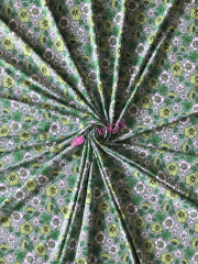 Luxe Heavy Matt Lycra 4 Way Stretch Fabric- 70s Green Floral SQ644 GRN