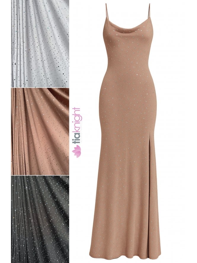 Luxe Heavy Matt Lycra 4 Way Stretch Fabric- Holographic Silver Sequins SQ974