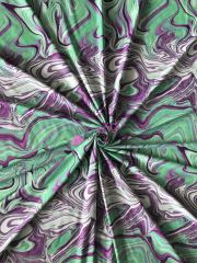 Luxe Heavy Matt Lycra 4 Way Stretch Fabric- Peppermint/Purple Marble SQ645 GRNPPL