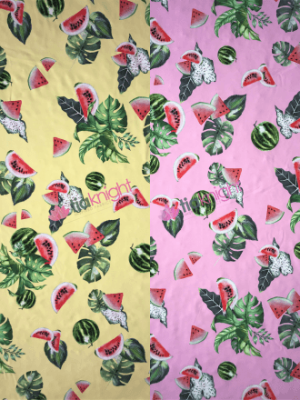 Luxe Heavy Matt Lycra 4 Way Stretch Fabric- Watermelon Fest SQ643