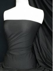 Lycra Airtex Mesh 4 Way Stretch Sportswear Fabric By The Metre- Black Q1334 BLK