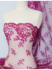 Magenta Non-Stretch Flounce Scalloped Rigid Lace