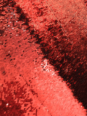 Magical Mermaid Reversible Sequins Stretch Fabric All Over Stitched Heavy- Red SEQ68 RD