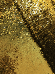Magical Mermaid Reversible Sequins Stretch Fabric All Over Stitched Heavy- Yellow SEQ68 YL
