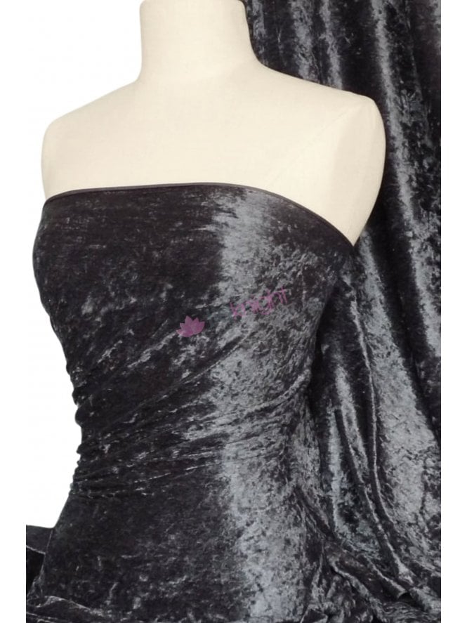 Marble Texture Velvet Lycra 4 Way Stretch Fabric- African Grey Parrot Q172 AGRP