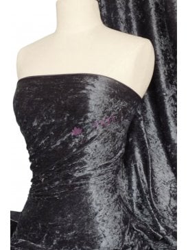 Marble Texture Velvet Lycra 4 Way Stretch Fabric- African Grey Parrot Q172 AGRP