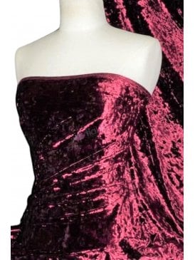 Marble Texture Velvet Lycra 4 Way Stretch Fabric- Burgundy Q172 BGD