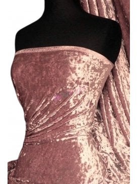 Marble Texture Velvet Lycra 4 Way Stretch Fabric- Dusky Pink Q172 DPN