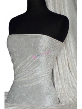 Marble Texture Velvet Lycra 4 Way Stretch Fabric- Ivory Q172 IV