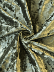 Marble Texture Velvet Lycra 4 Way Stretch Fabric- Khaki Green Q172 KH