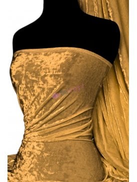 Marble Texture Velvet Lycra 4 Way Stretch Fabric- Mustard Q172 MST