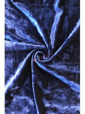 Marble Texture Velvet Lycra 4 Way Stretch Fabric- Navy Q172 NY
