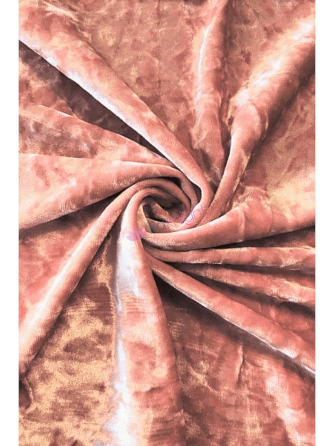 Marble Texture Velvet Lycra 4 Way Stretch Fabric- Peach Q172 PCH