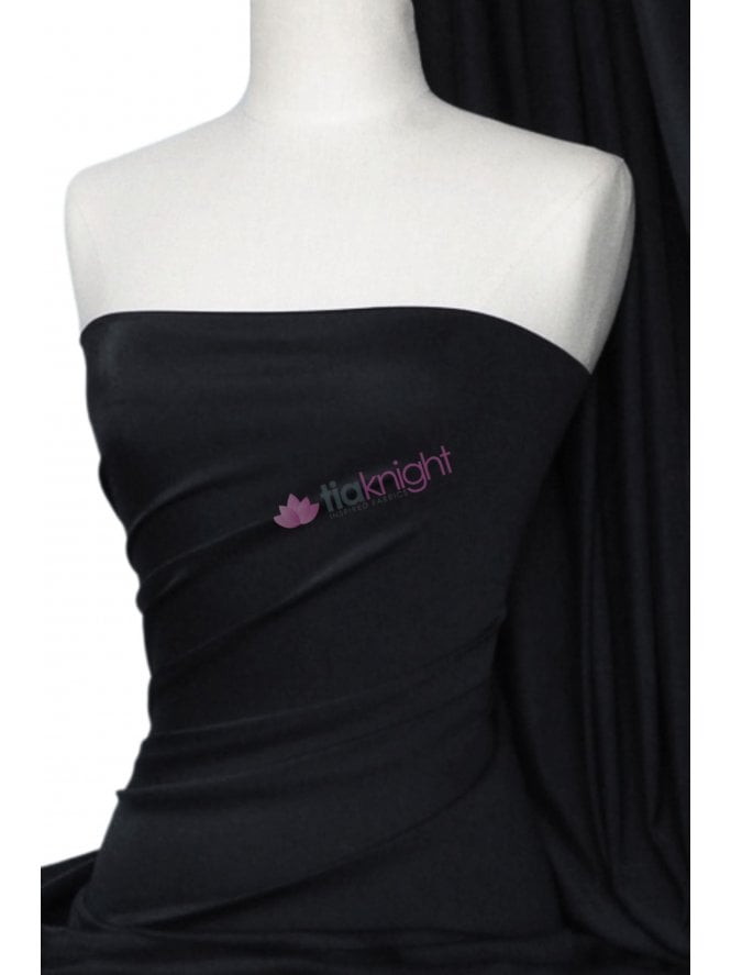 Matt Lycra 4 Way Stretch Fabric- Black Q56 BK