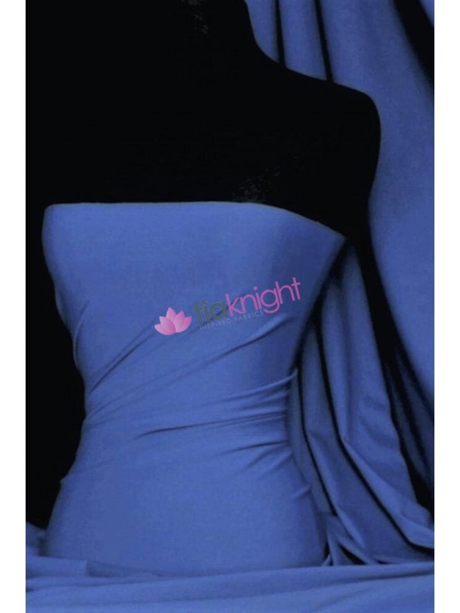 Matt Lycra 4 Way Stretch Fabric- Bluebird Q56 BLBD