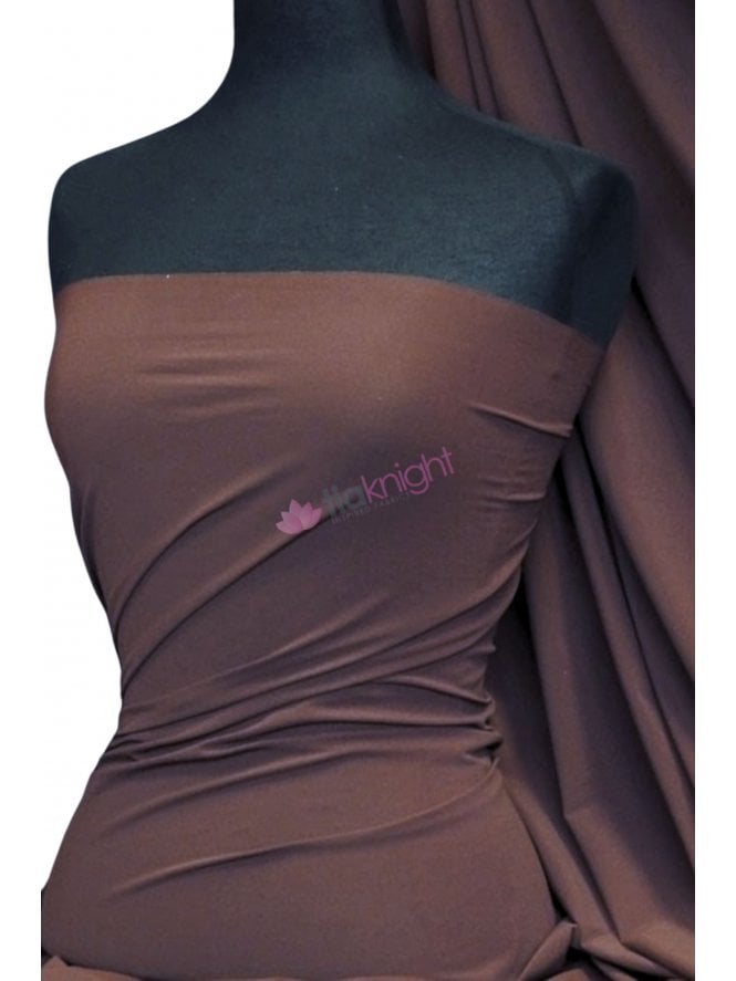 Matt Lycra 4 Way Stretch Fabric- Brown Q56 BR