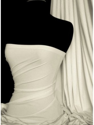 Matt Lycra 4 Way Stretch Fabric- Ivory Cream Q56 IVCRM