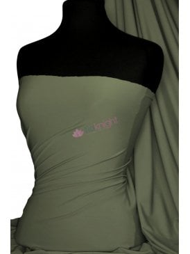 Matt Lycra 4 Way Stretch Fabric- Khaki Green Q56 KH