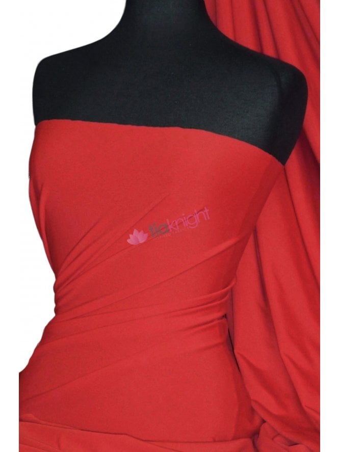 Matt Lycra 4 Way Stretch Fabric- Red Q56 RD