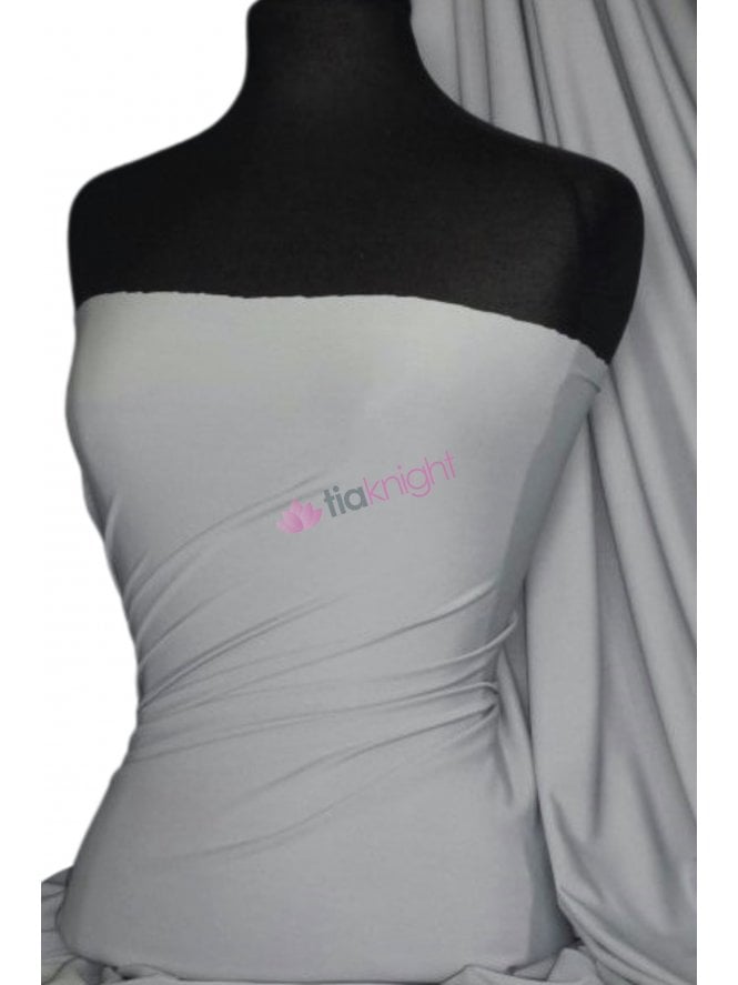 Matt Lycra 4 Way Stretch Fabric- Silver Grey Q56 SLV