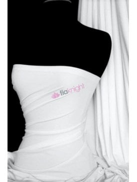 Matt Lycra 4 Way Stretch Fabric- White Q56 WHT