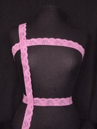 Mauve Purple Floral Lace Trim