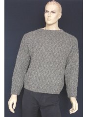 MEN'S 100% Pure Wool Rope Jumper- Grey (CV7) GR