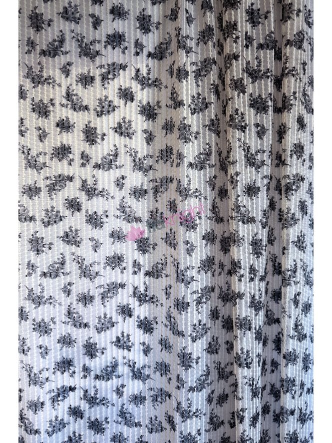 Mesh Embroidered Sheer Stretch Dress Fabric- Floral Bouquets SQ959 IVNY