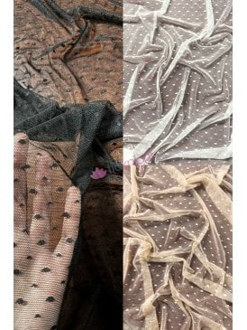 Mesh Sheer 4 Way Stretch Material- Flocked SQ834