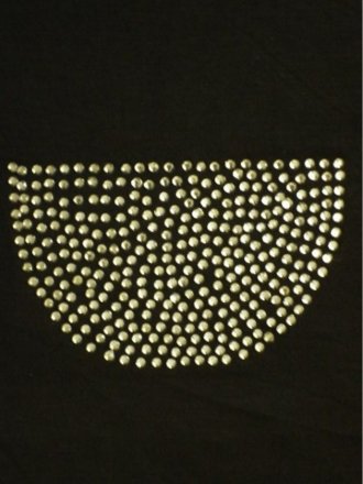 Metal Grey Semi-Circle Iron-On Rhinestud