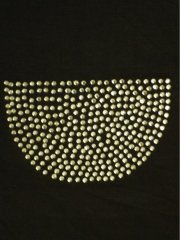 Metal Grey Semi-Circle Iron-On Rhinestud