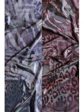 Metallic Silver Foil Stretch Dance Fabric- Animal SQ941