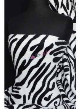 Micro Fleece Ultra Soft Fabric- Black/White Zebra Q876 BKWHT