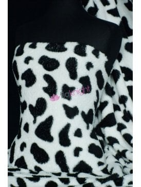 Micro Fleece Ultra Soft Fabric- Cow Print Q1113 WHTBK