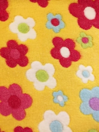 Micro Fleece Ultra Soft Fabric- Daisies Yellow/Multi MF YLMLT