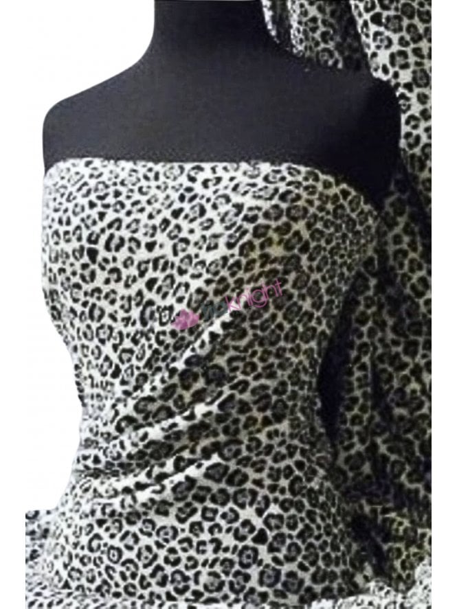 Micro Fleece Ultra Soft Fabric- Grey Leopard Q633 GR
