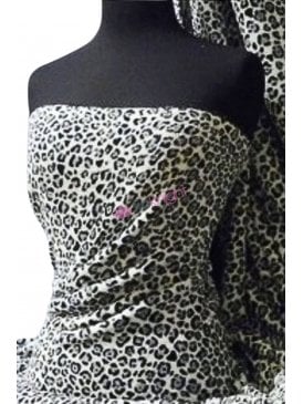 Micro Fleece Ultra Soft Fabric- Grey Leopard Q633 GR