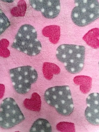 Micro Fleece Ultra Soft Fabric- Patchwork Love Hearts MF PNGR