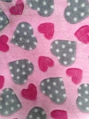 Micro Fleece Ultra Soft Fabric- Patchwork Love Hearts MF PNGR