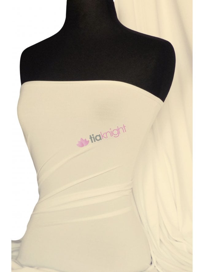 Micro Lycra 4 Way Stretch Fabric - Ivory Cream Q259 IVCRM