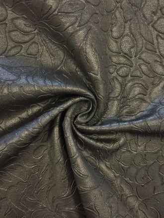 Micro Lycra Embossed Ciré 4 Way Stretch Wet Look Fabric- Black SQ142 BK