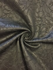 Micro Lycra Embossed Ciré 4 Way Stretch Wet Look Fabric- Black SQ142 BK