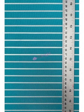Micro Lycra Jersey 4 Way Stretch Fabric- Aqua Blue Horizontal Stripes SQ96 AQBL