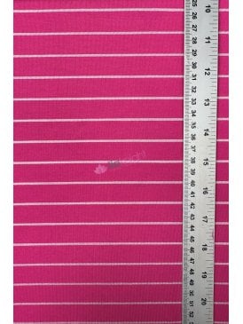 Micro Lycra Jersey 4 Way Stretch Fabric- Hot Pink Horizontal Stripes SQ96 HTPN