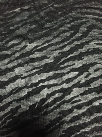 Micro Lycra Leather Look Stretch Fabric- Black Tiger Stripe Q1392 BK