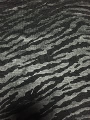 Micro Lycra Leather Look Stretch Fabric- Black Tiger Stripe Q1392 BK
