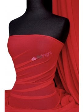 Micro Mesh Stretch Sheer Material- Red SQ858 RD