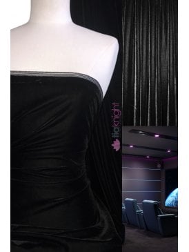 Micro Velvet Velour Fabric Luxuriously Soft Velvet- Black MVEL22 BK