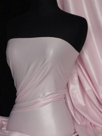 Micro Wet Look Stretch Lycra Fabric- Pastel Pink Q925 PPN