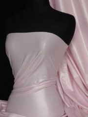 Micro Wet Look Stretch Lycra Fabric- Pastel Pink Q925 PPN